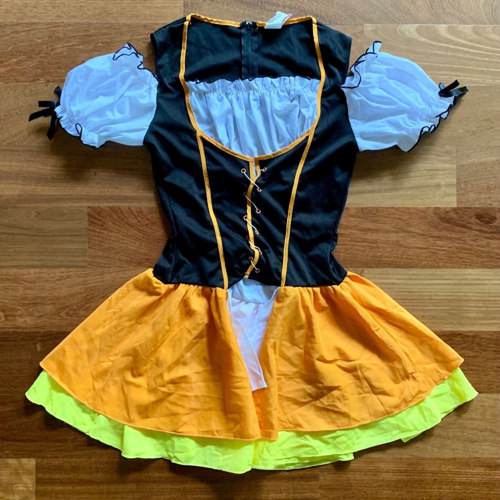 Candy corn witch costume with hat